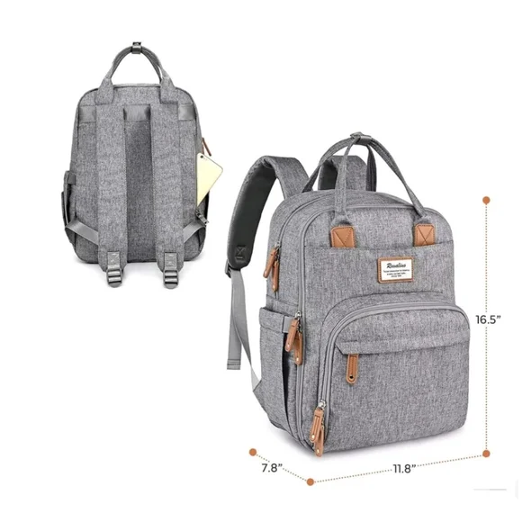 RUVALINO Diaper Bag Backpack Multifunction Travel Back Pack Baby Items Heather - Picture 11 of 11